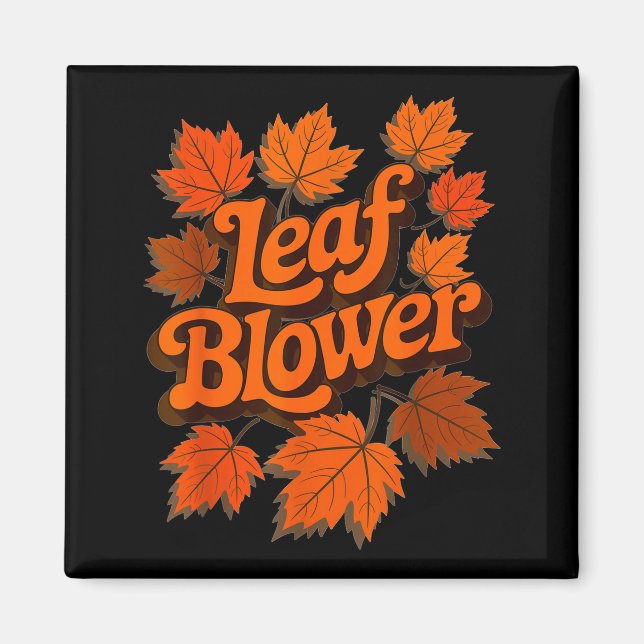Aimant Funny Leaf Blower Fall Autumn Costume Matching Out (Devant)