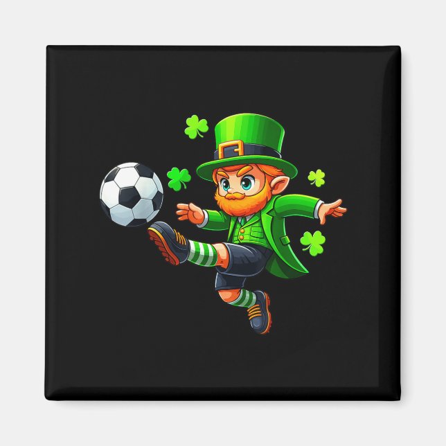 Aimant Funny Leprechaun Irish Soccer St Patricks Men Boy  (Devant)