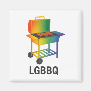Aimant Funny Lgbtq Pride Mois Rainbow Bbq Graphic