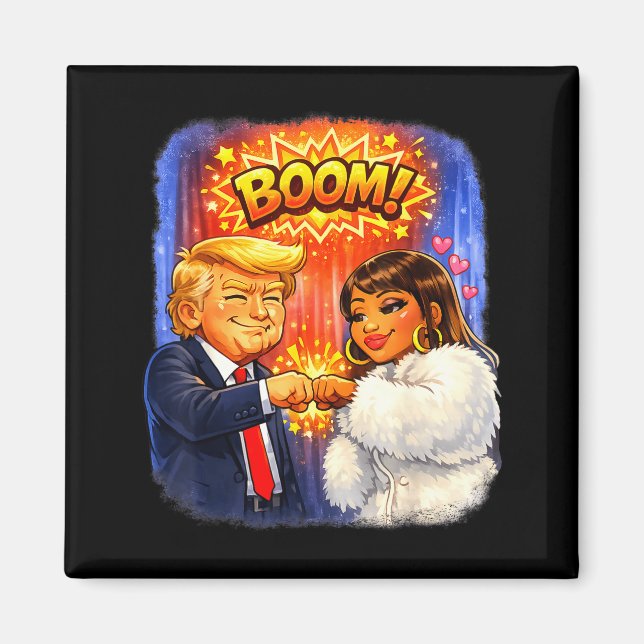 Aimant Funny meme trump &amp; nicki high five for fun  (Devant)