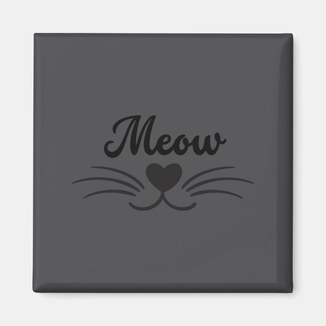 Aimant Funny Meow Kitty Cat Mustache And Whisker  (Devant)