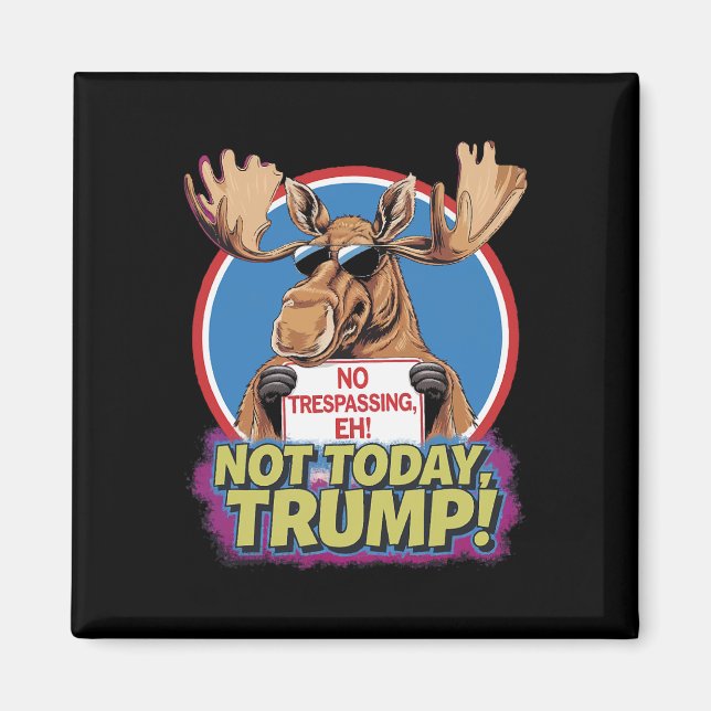 Aimant Funny Moose Canada est devenu le 51e État des État (Devant)