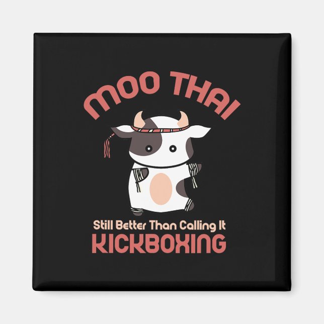 Aimant Funny Muay Thai Moo Thai Kickboxing  (Devant)