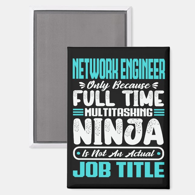Aimant Funny Network Engineer Titre de l'emploi Compétenc (Recto/Verso)