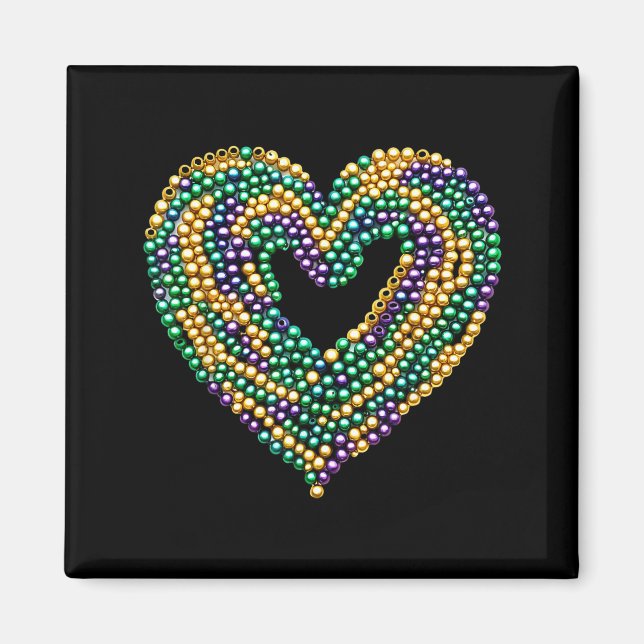 Aimant Funny New Orleans Beads Heart We Stand Nola Strong (Devant)