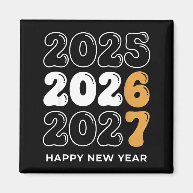 Aimant Funny New Year 2026 Kids Six Seven 67 Meme  (Devant)
