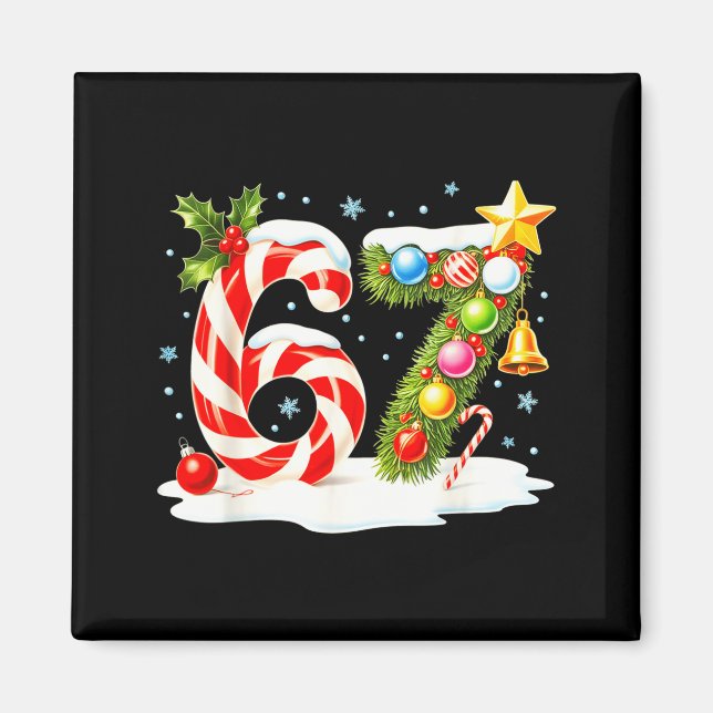 Aimant Funny Nice Naughty 6 7 Christmas 67 Meme Xmas Boys (Devant)