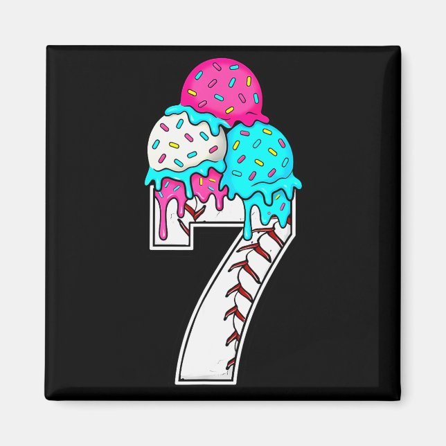 Aimant Funny Number 7 Baseball Drip 67 Meme Costume Coupl (Devant)