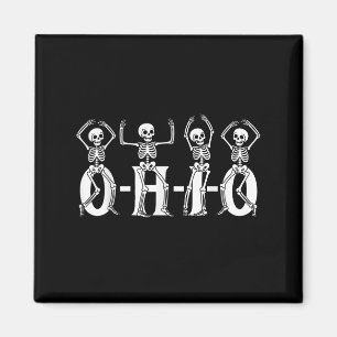 Aimant Funny O-h-i-o State Skeleton Ohio Halloween Vintag