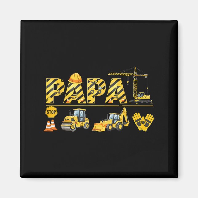 Aimant Funny papa Construction Excavator Kids Matching (Devant)