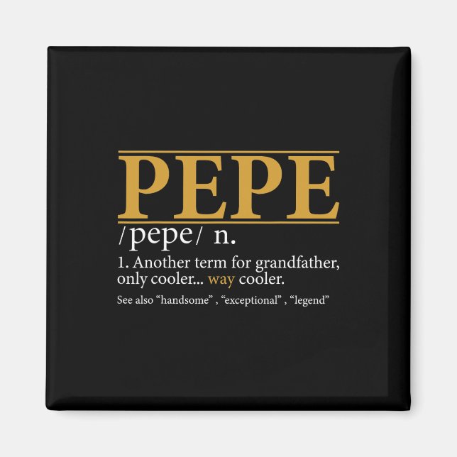 Aimant Funny Pepe Définition Fête des pères Cadeau grand- (Devant)