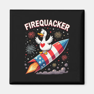 Aimant Funny Pétreur Canard 4 juillet Patriotique