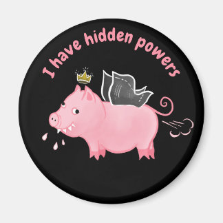Aimant Funny pig fairy Pouvoirs cachés fermier humour ani