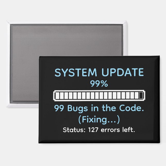 Aimant Funny Programmer Coding (Recto/Verso)
