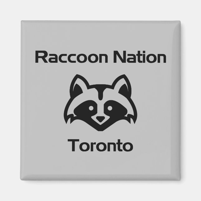 Aimant Funny Raccoon Nation Toronto Light Monotone (Devant)