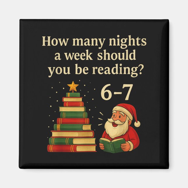 Aimant Funny Reading Christmas Tree Book– Reading 6 7 Mem (Devant)