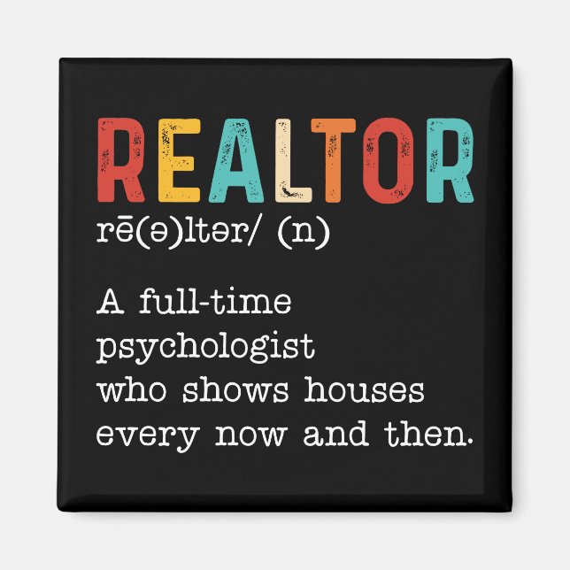 Aimant Funny Real Estate Agent Realtor Description du tra (Devant)