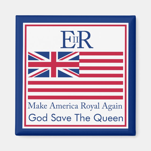 Aimant Funny Red Blue Make America Royal Again Vector Art (Devant)