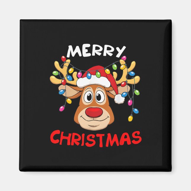 Aimant Funny Reindeer Joyeux Noël (Devant)