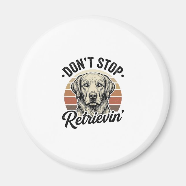 Aimant Funny Retriever Chien Gravure Vintage Graphique Te (Devant)