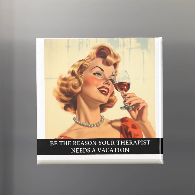 Aimant Funny Retro les années 50 dit Thérapeute (Créateur téléchargé)