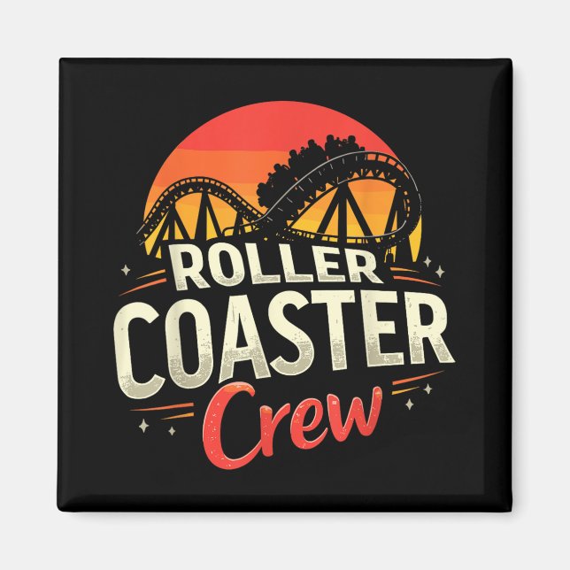 Aimant Funny Roller Dessous de verre Crew Amusement Park  (Devant)