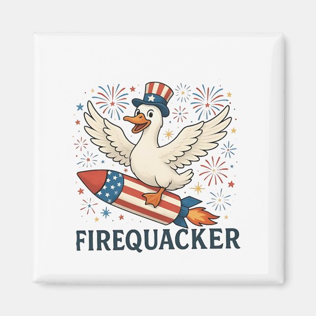 Aimant Funny Rubber Duck USA Patriotic Firequacker 4e (Devant)