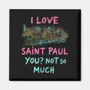 Aimant Funny Saint Paul Minnesota Nuit Skyline Vintage