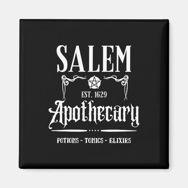 Aimant Funny Salem sorcière Machusetts appothécaire Hallo (Devant)