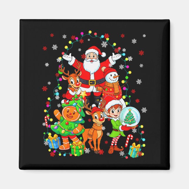 Aimant Funny Santa Elf Snowman Reindeer Gingerbread Chris (Devant)