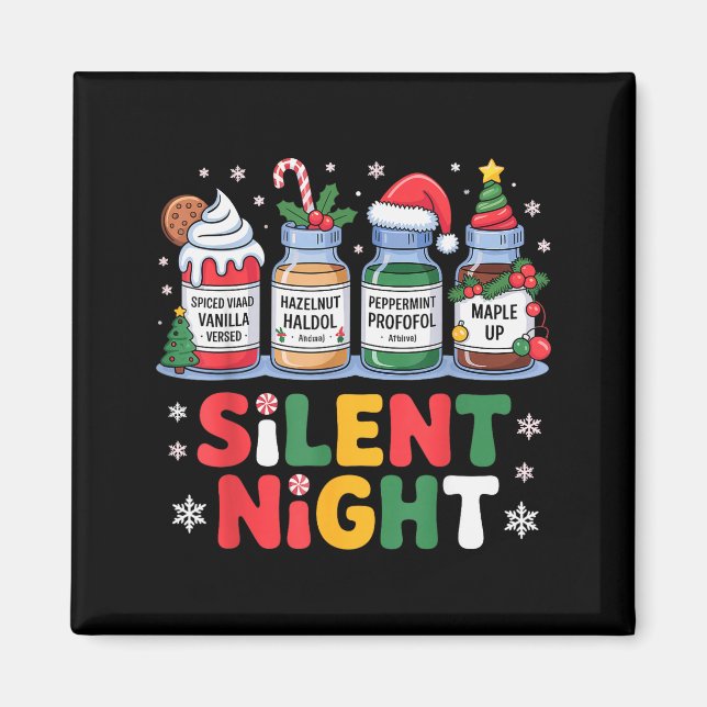 Aimant Funny Santa Profol Silent Night Icu Nurses Merry C (Devant)