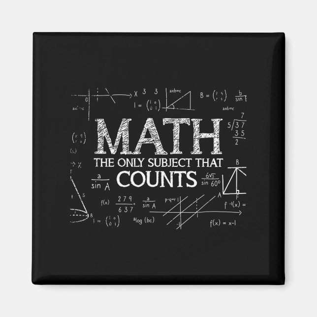 Aimant Funny Science Nerd Math The Only Subject That Coun (Devant)