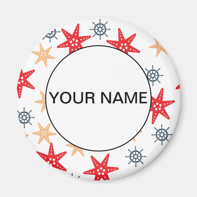 Aimant Funny Seastars Et Steerwheel Motif (Devant)