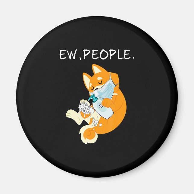 Aimant Funny Shiba Inu | Ew People Chien Cadeau (Devant)