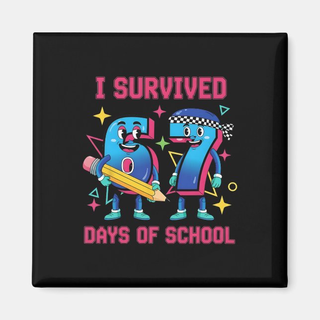 Aimant Funny Six Seven 67 School Meme Number Humor  (Devant)