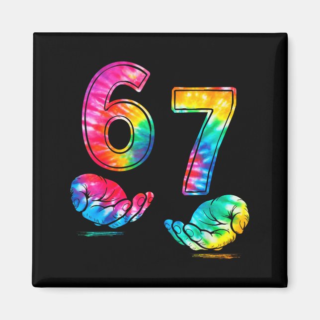 Aimant Funny Six Seven 6 7 Meme Gen Alpha Slang 6 7 Hands (Devant)