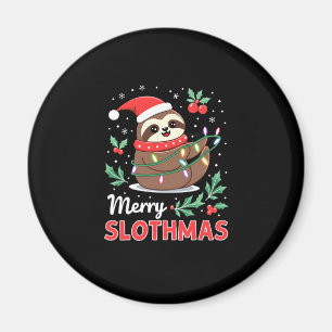 Aimant Funny Sloth Xmas Lights Merry Slothmas Sloth Chris