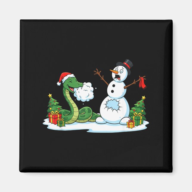 Aimant Funny Snake Snowman Christmas Tree Xmas Womens Men (Devant)