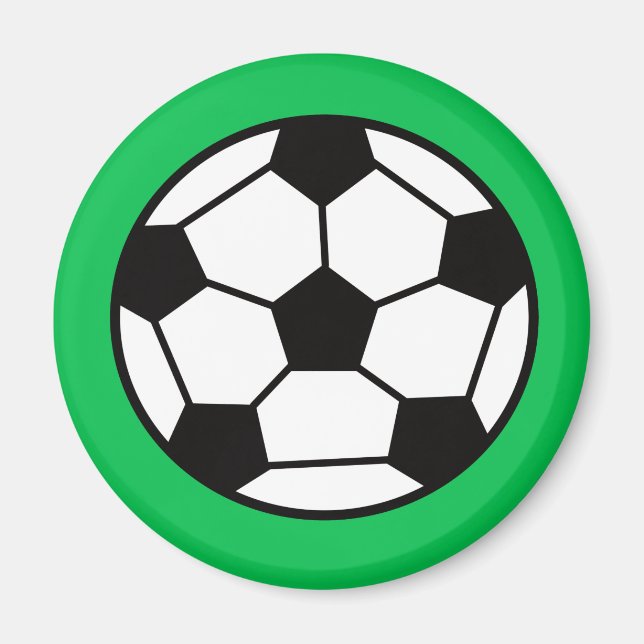 Aimant Funny Soccer Ball On Green Background (Devant)