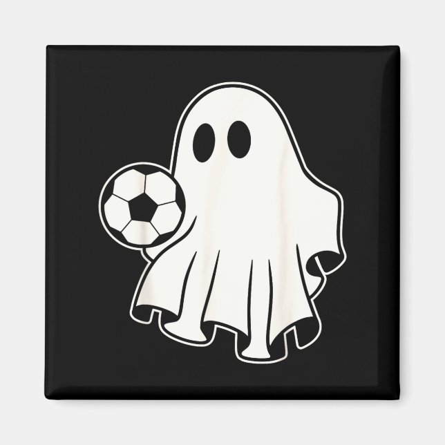 Aimant Funny Soccer Ghost Playing Soccer Lovers Halloween (Devant)