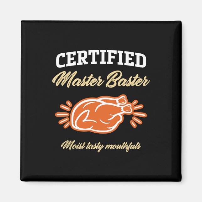 Aimant Funny Thanksgiving Pun Certified Master Ster Turke (Devant)