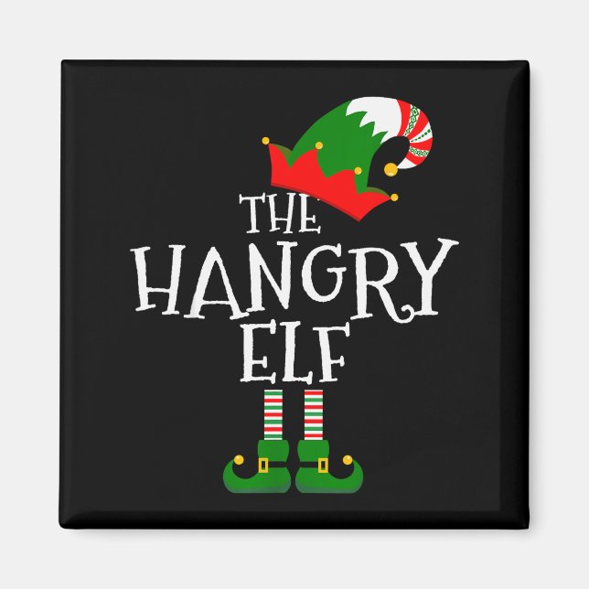 Aimant Funny The Hangry Elf Matching Family Group Gift Ch (Devant)