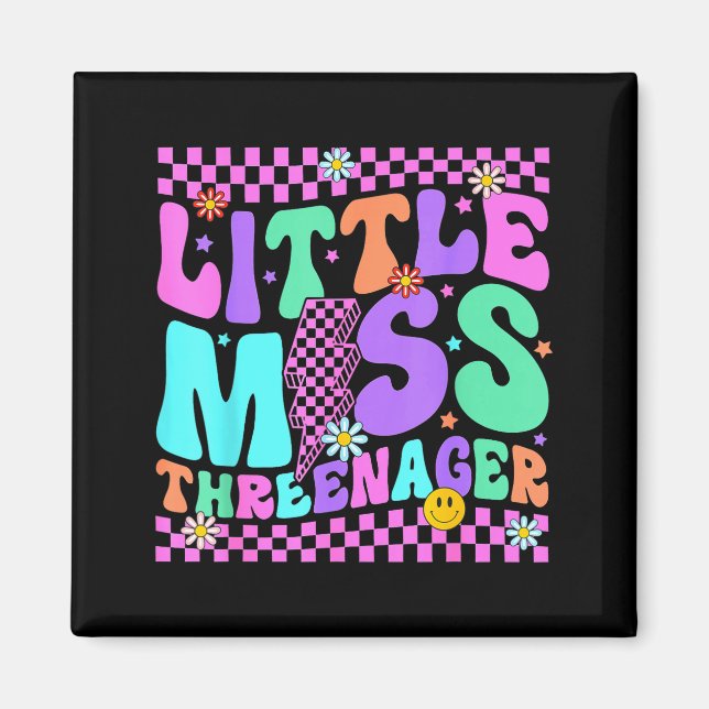 Aimant Funny Threenager Happy 3rd Bday Party 3 Years Old  (Devant)