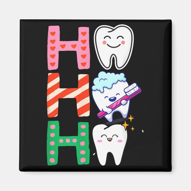Aimant Funny Tooth Christmas Dentist Xmas Dental Istant H (Devant)