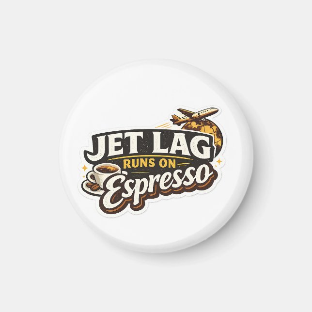 Aimant  Funny Travel Coffee Lover Hat (Devant)