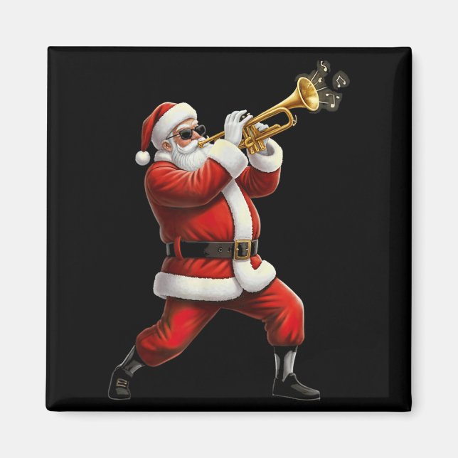 Aimant Funny Trumpet Santa Christmas Graphic Player Trump (Devant)