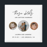 Aimant Funny Unique Enfants Photo Mariage Enregistrer La<br><div class="desc">Cet aimant amusant est un produit conçu pour vous aider à annoncer votre date de mariage de manière amusante et créative. C'est un aimant que vous pouvez customiser avec une photo de votre choix et un message qui dit "Save the Date". L'aspect unique de ce produit est qu'il comporte une...</div>