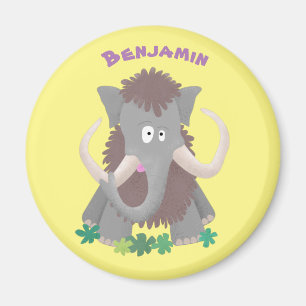 Aimant Funny woolly mammoth cartoon illustration