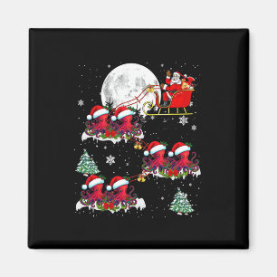 Aimant Funny Xmas Éclairage Arbre Père Noël équitation Oc