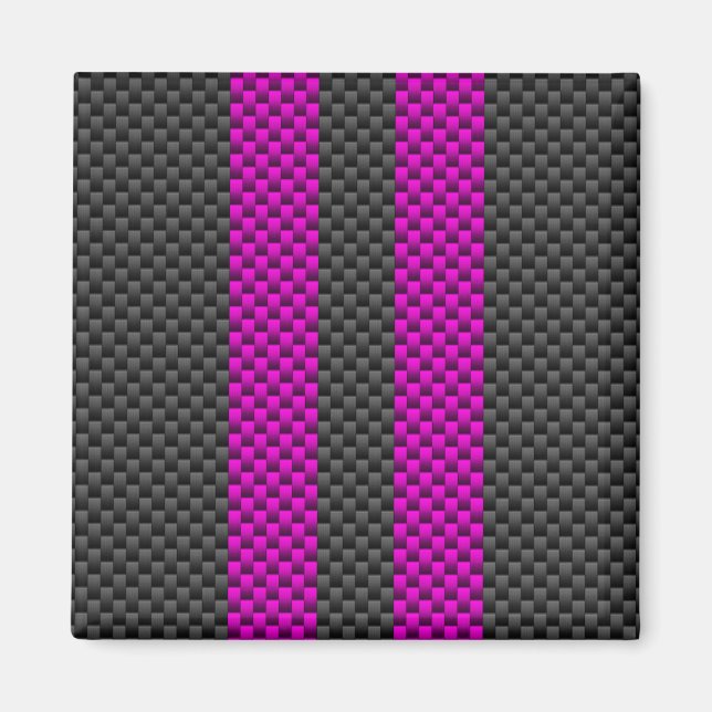 Aimant Fuschsia Pink Stripes en fibre de carbone (Devant)